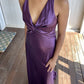 Purple Simple Elegant V Neck Backless Vintage Mermaid Long Ball Gown Prom Dress Evening Gown Party Dress nv2622