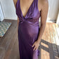 Lila/grün/rot/gelb mode elegante V-ausschnitt rückenfreies vintage prom kleid abendkleid party kleid nv1932