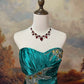 Blaues elegantes Retro-Mode-Exquisite Edelstein-Perlen-Kurzes Satin-Ballkleid-Abendkleid-Abschlussballkleid nv4082