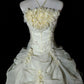 Beige Floral Elegant Long Tulle Ball Gown nv4779
