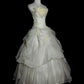 Beige Floral Elegant Long Tulle Ball Gown nv4779