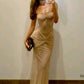 Champagner Fashion Bodycon Abendkleid Ballkleid Partykleid nv1866