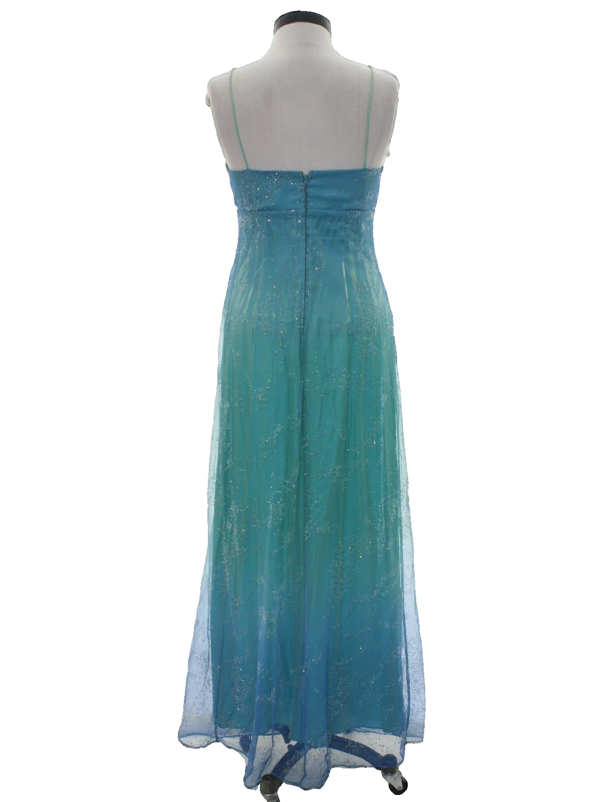 Blau glänzendes Mode-Farbverlaufsspray-Gold-Retro-elegantes Sling-langes Tüll-Ballkleid-Abendkleid-Partykleid nv2761 nv2761