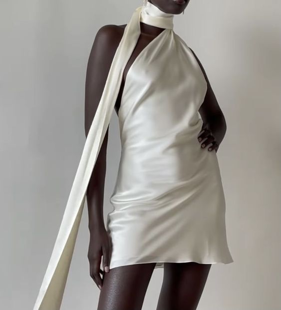 Robe de soirée courte en satin, couleur unie, élégante, épaules dénudées, couleur champagne, robe de soirée d'anniversaire, nv2538