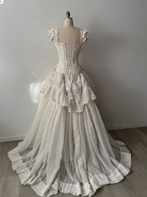 Neues Vintage-Hochzeitskleid, langes Kleid, Brautkleid NV6690