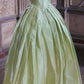 Green lace flower neckline retro elegant long prom evening dress nv2829