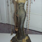 Black and gold gorgeous sparkling elegant long tulle sequin mermaid slim ball gown evening dress nv3875