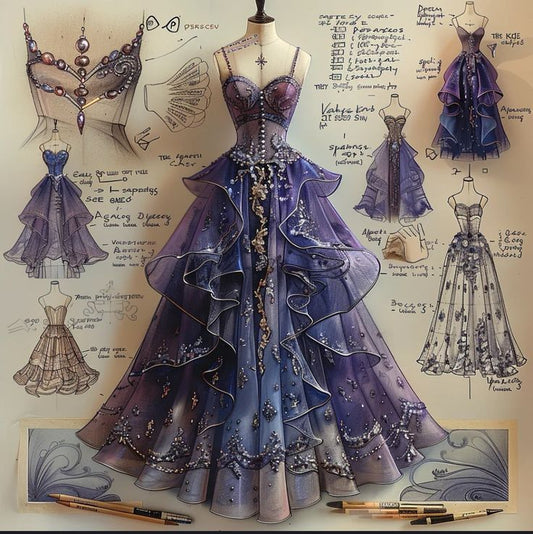Purple Fashion Gradient Sweetheart Neckline Exquisite Beading A-Line Spaghetti Straps Tulle Long Ball Gown Evening Dress nv3763