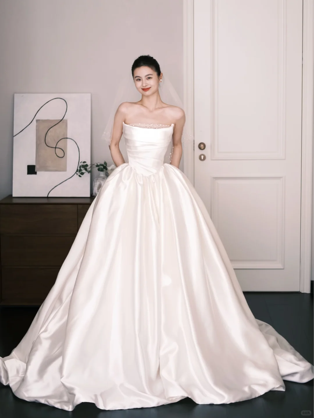 Strapless Satin A-Line Ballgown Wedding Dress Bridal Gown  NV7264