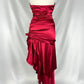 Robe de demoiselle d'honneur longue et fine en satin bordeaux vintage, dos nu, robe de soirée, robe de bal, nv4233