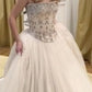 NiceVestidos – Weißes, zartes, perlenbesetztes, langes Ballkleid aus Tüll, NV5838