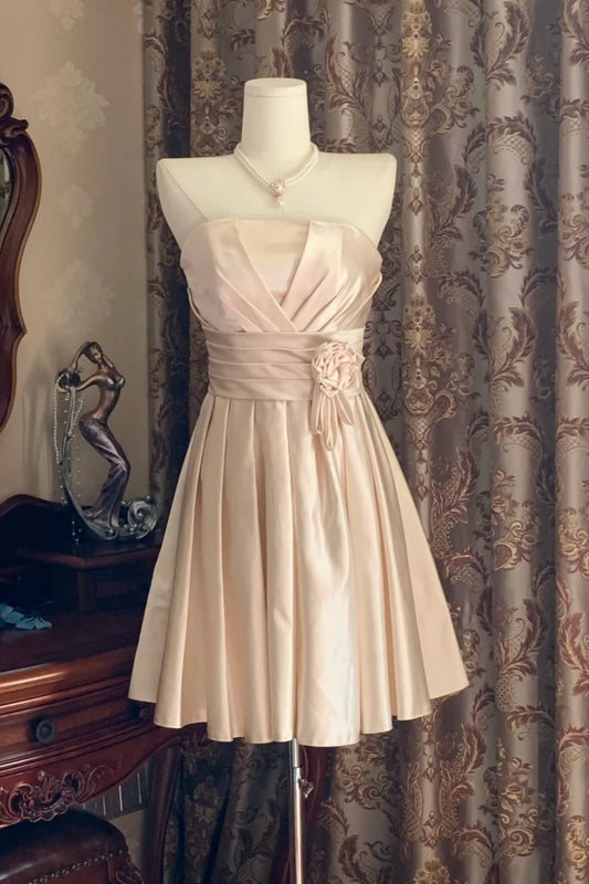 Kurzes Satin-Geburtstagskleid/Festtagskleid NV6370