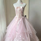 Langes, pinkfarbenes Ballkleid NV6593