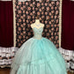 Robe de soirée longue en tulle vert menthe avec perles, style princesse, robe de bal, robe de quinceanera, nv4648