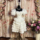 Elfenbeinweiß Glänzend Fee Elegant Exquisite Perlenbesetzt Kurz Tüll Homecoming Kleid Ballkleid Abendkleid Partykleid Ballkleid nv4015