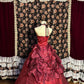 Robe de soirée longue en tulle rouge, magnifique, scintillante et délicate, avec des appliques florales, longueur au sol, nv4017