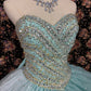 Robe de soirée longue en tulle vert menthe avec perles, style princesse, robe de bal, robe de quinceanera, nv4648
