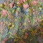 Blau Süßes Elegantes Zartes Blumen Perlen Langes Tüll Meerjungfrau Slim Fit Bodenlanges Schleppendes Ballkleid Abendkleid Partykleid nv4131