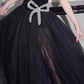 Black Bow Rhinestone Decoration A-Line Long Tulle Ball Gown Evening Dress Christmas Holiday Party Dress nv3071