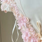 NiceVestidos – Sweet Bride Style: Zartrosa, mit Spitze und Blumenmuster verziertes, kurze Ärmel, bodenlanges Brautkleid NV5813