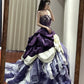 NiceVestidos - Robe de bal longue en satin et tulle violet, style princesse vintage, exquise, perlée, pour 16e anniversaire, NV5665