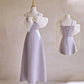 Robe de demoiselle d'honneur longue en satin et tulle violet, élégante et tendance, robe de bal, robe de soirée, robe de remise de diplôme, nv4044