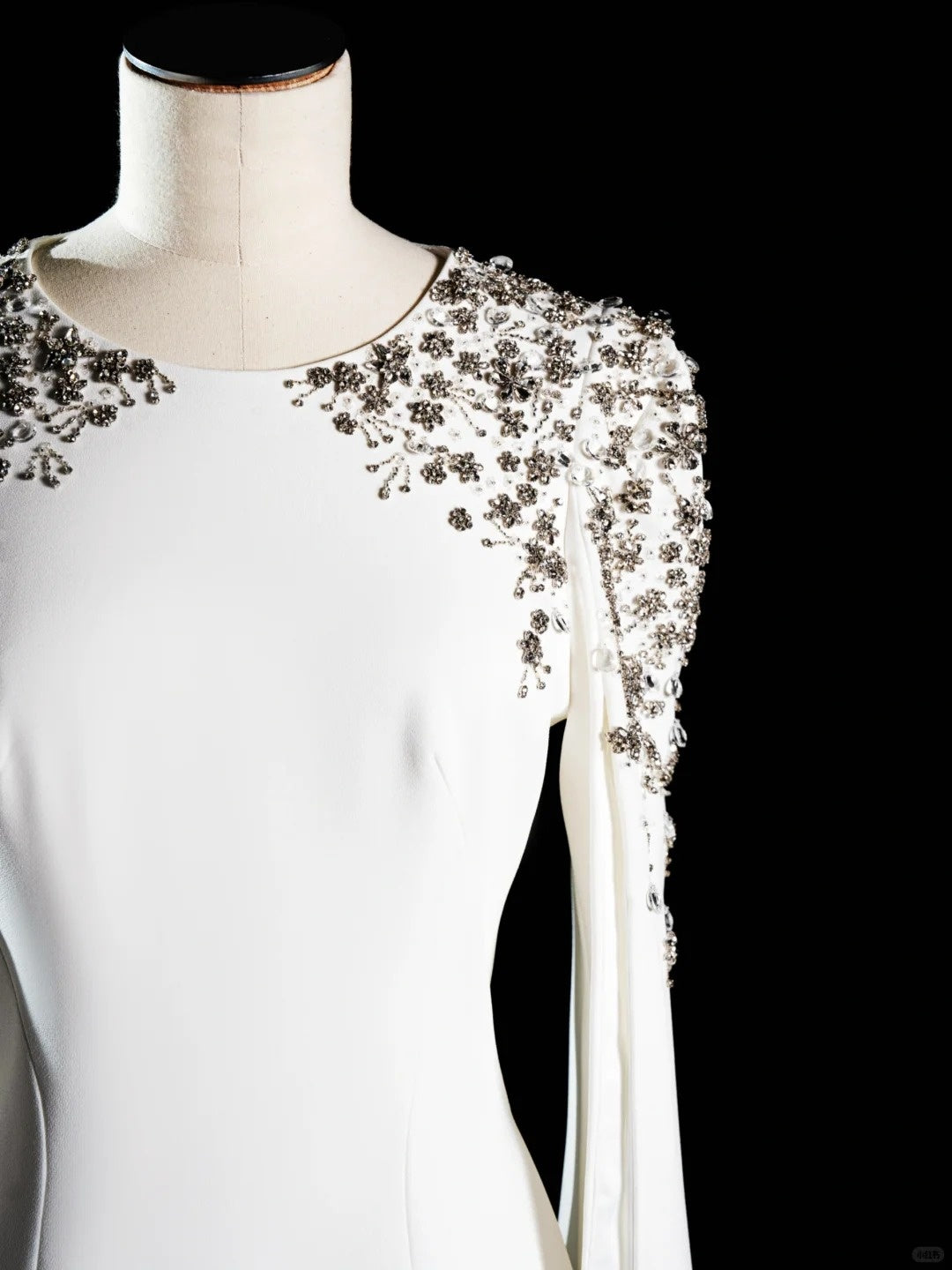 White gorgeous beaded long sleeves fashion long ball gown evening dress party dress nv4359