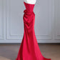 Red Fashion Long Satin Prom Dress Evening Dress Party Dress nv4959