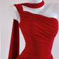 Rotes, modisches Meerjungfrau-Kleid, lang, Chiffon, Ballkleid, Abendkleid, Partykleid, nv4729