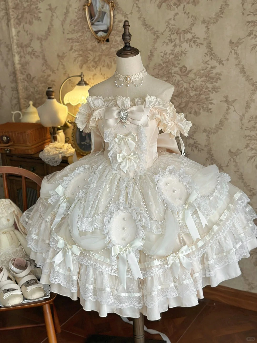 NiceVestidos - Robe de princesse vintage en tulle blanc avec nœud, robe de soirée d'anniversaire, nv5531