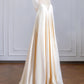 Champagner Fashion Strap Langes Satin Ballkleid Abendkleid Partykleid nv4960