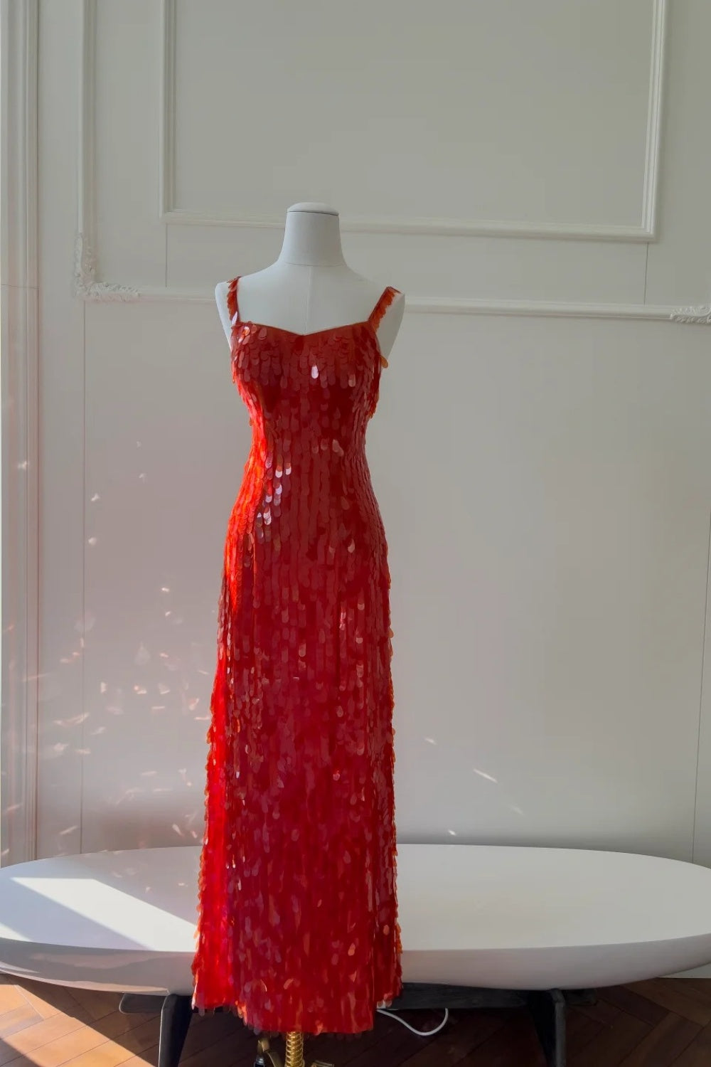 NiceVestidos - Robe longue rouge à sequins NV pour anniversaire, robe de bal formelle NV5945