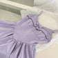Robe de soirée courte en satin violet, tenue de bal, d'anniversaire, nv4637