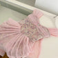 Robe de soirée courte en tulle à fleurs roses, robe de bal, robe d'anniversaire, robe de soirée nv4447