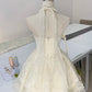Ivory White Floral Lace Sweet Short Homecoming Dress Prom Dress Birthday Dress nv4524