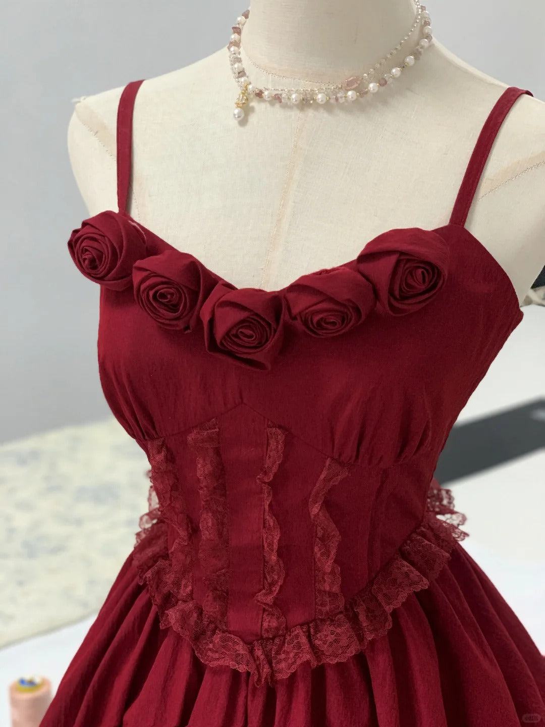 Robe de soirée courte en tulle à fleurs rouges, robe de bal, robe d'anniversaire, nv4525