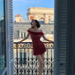 Robe courte bordeaux en dentelle à épaules dénudées : ourlet volanté, coupe moulante, style rétro français sexy NV6404