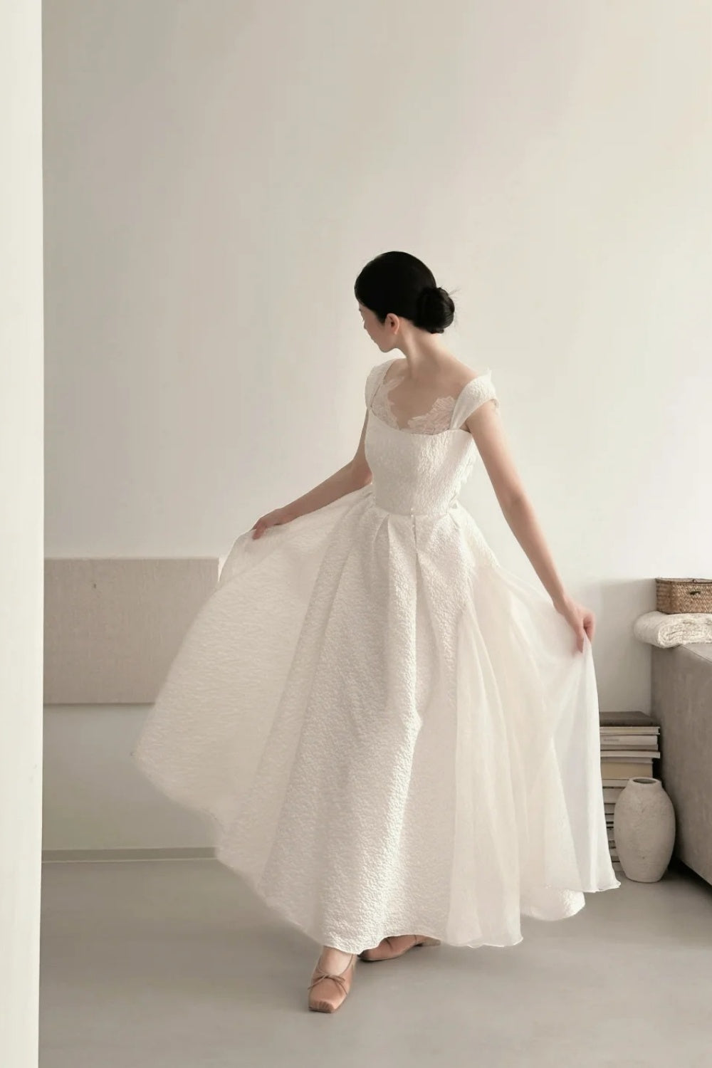 Weißes langes Feenkleid NV6664