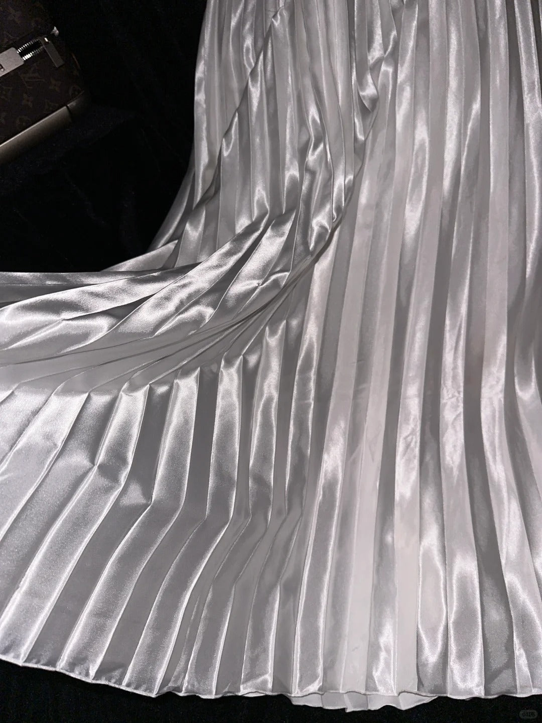 Robe de soirée élégante longue en satin avec perles argentées, tenue de bal, nv4687