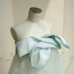 Robe de soirée longue en satin et tulle vert menthe nv4685