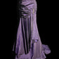 Robe de soirée élégante en satin violet vintage avec perles et pierres précieuses, à bretelles spaghetti, longue et longue, robe de bal, robe d'anniversaire, nv4140