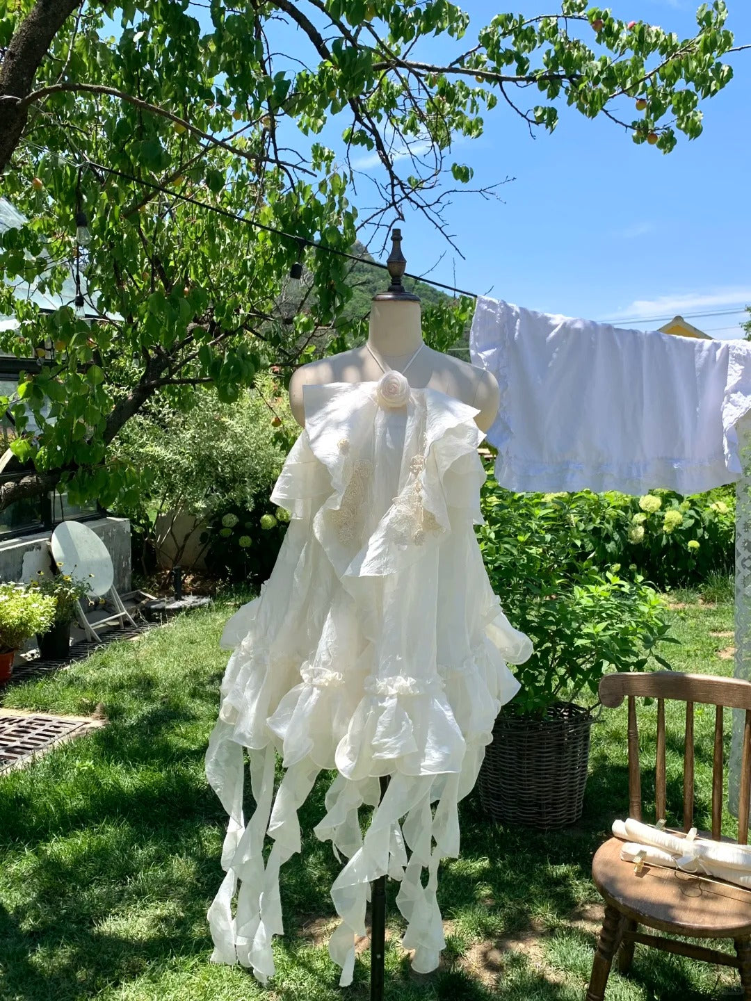 White Sweet Short Chiffon Homecoming Dress Birthday Party Dress nv4938