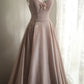 Robe de soirée longue en satin rose pour fille brillante, tenue de soirée, nv4693