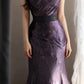 Purple Mist Mystery - One-Shoulder Black Lace Ruched Gown, Mermaid Train Elegant Dress NV6857