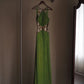 Robe de soirée longue en tulle vert, luxueuse et exquise NV6640