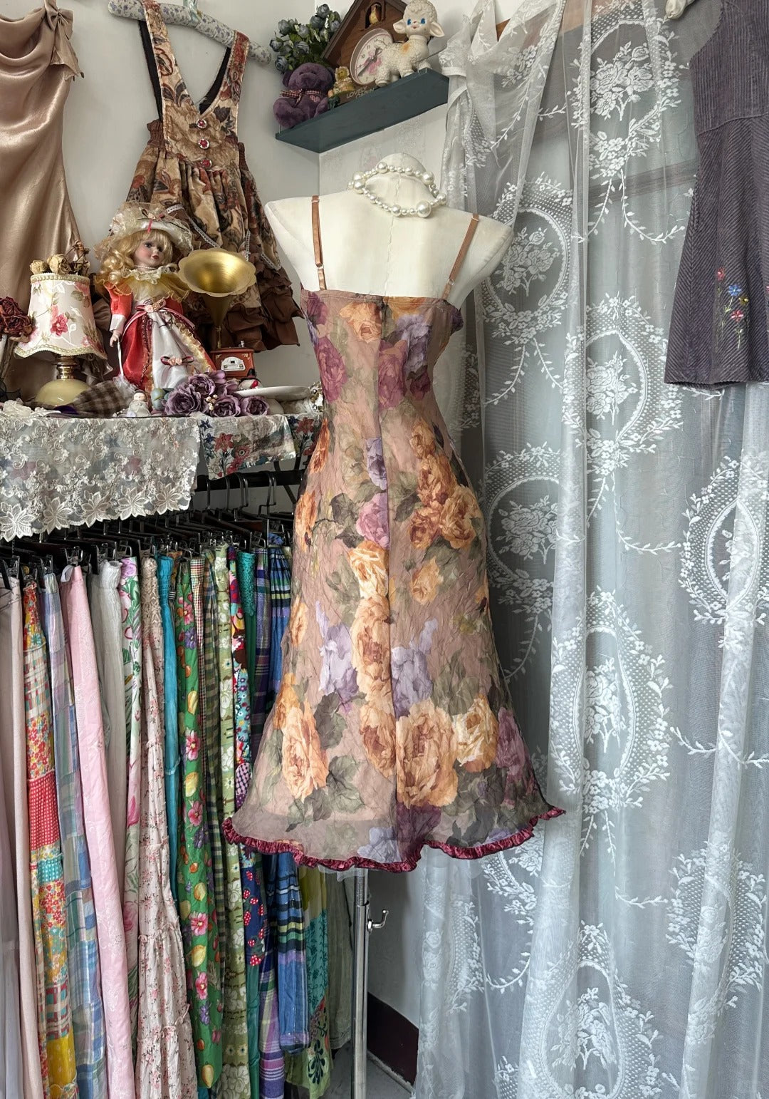 Homecoming-Kleid, Retro-Blumenmuster, mittellanges Chiffon-Ballkleid, NV5425