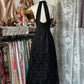 Robe de soirée longue noire élégante et sexy en dentelle, tenue de bal, de fête, d'anniversaire, vintage, nv4630