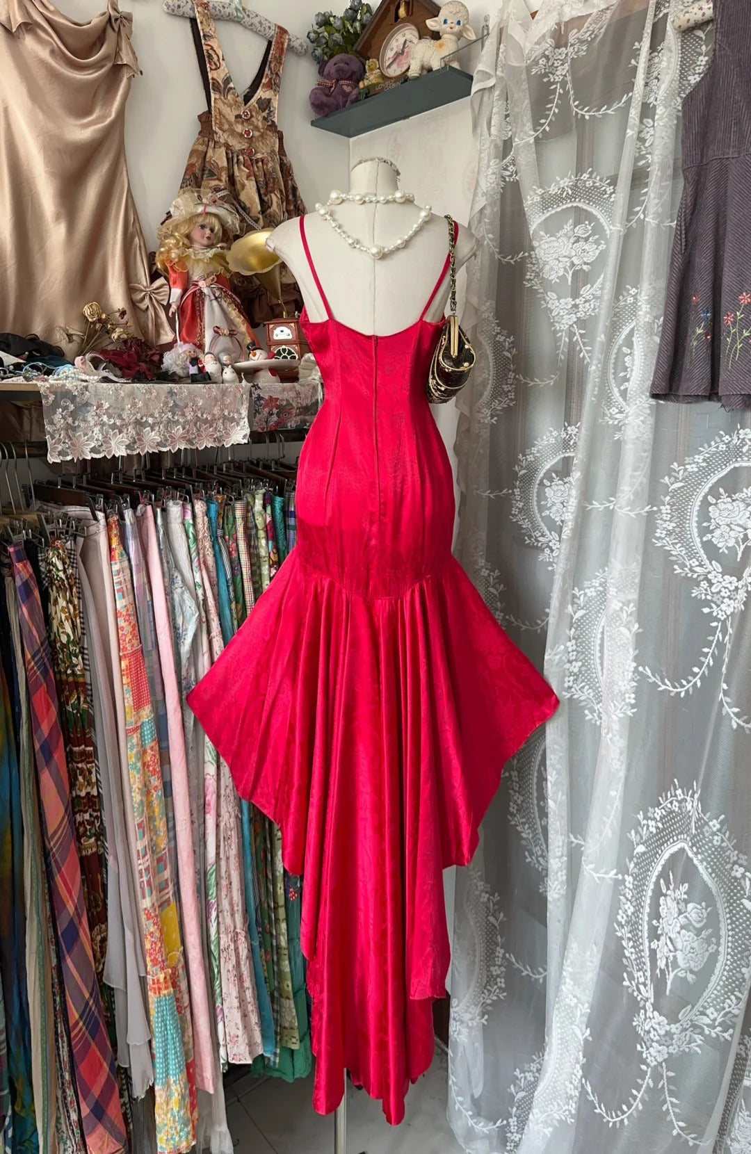 Robe de soirée courte rouge à la mode, robe d'anniversaire, robe de soirée nv4369