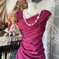 Robe de soirée sirène longue en satin rose, élégante, vintage, élégante, coupe slim, longueur au sol, robe de bal, robe de soirée, nv4202