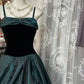 Grünes Vintage Langes/Kurzes Satin Homecoming Kleid Ballkleid Partykleid nv4308